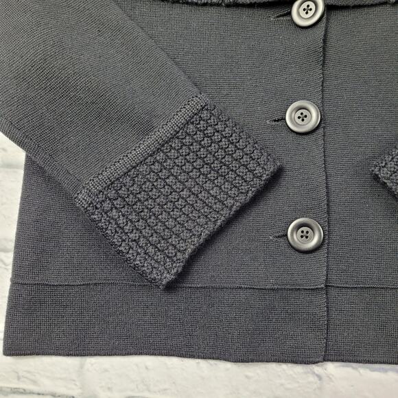 CAbi Black Jackie O Cropped Wool Blend Cardigan style #502 size Medium - Picture 15 of 16